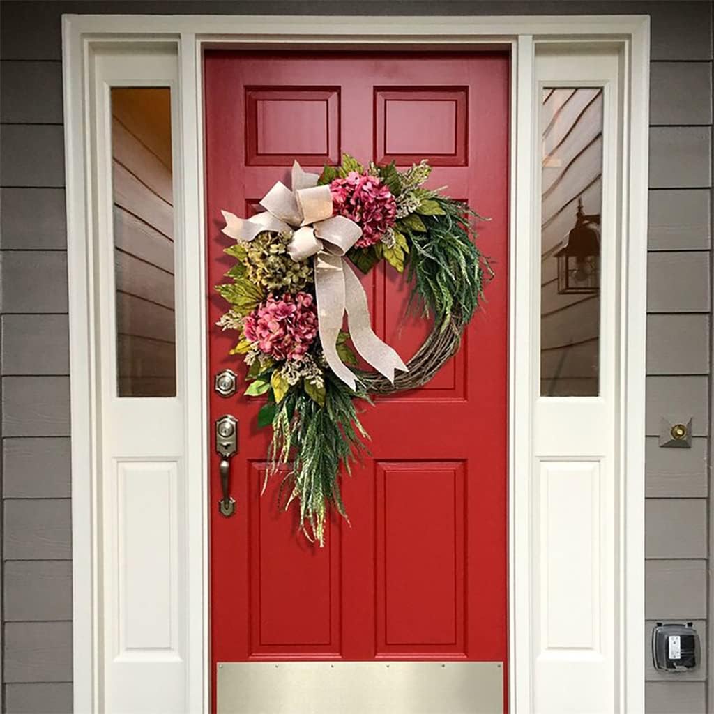 Pastoral Flower Wreath Home Front Door Decoration Wall Hanging Garland for Day Decoration