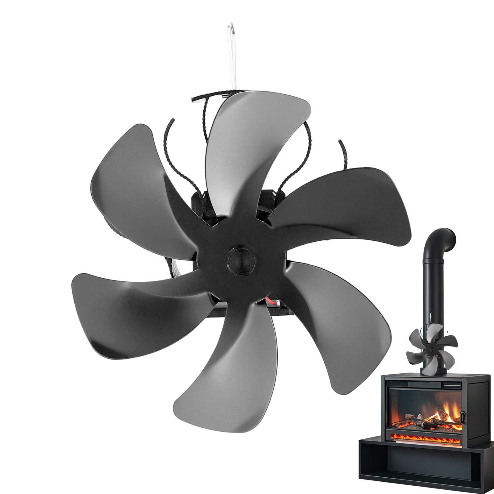Ventilatore Per Stufa A Legna Soffiante Silenzioso Compatto Di Risparmio | Ventilatore Termico Per A Legna Autoalimentato Uso Interno Casa Cabina Soggiorno Inverno