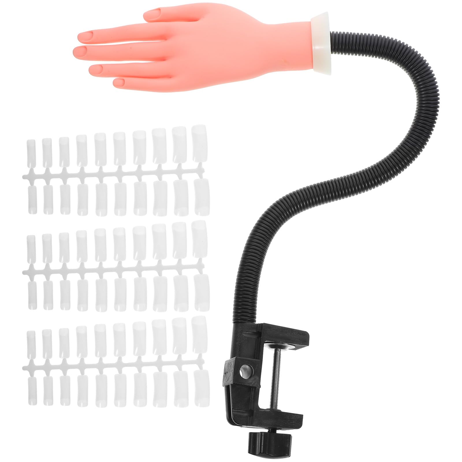 Mano Pratico in Art con Pratica Supporto Silicone Nail e Kit Riutilizzabile 100 Pezzi Finte in Plastica Professionale Principianti Artisti Unghie per Manicure