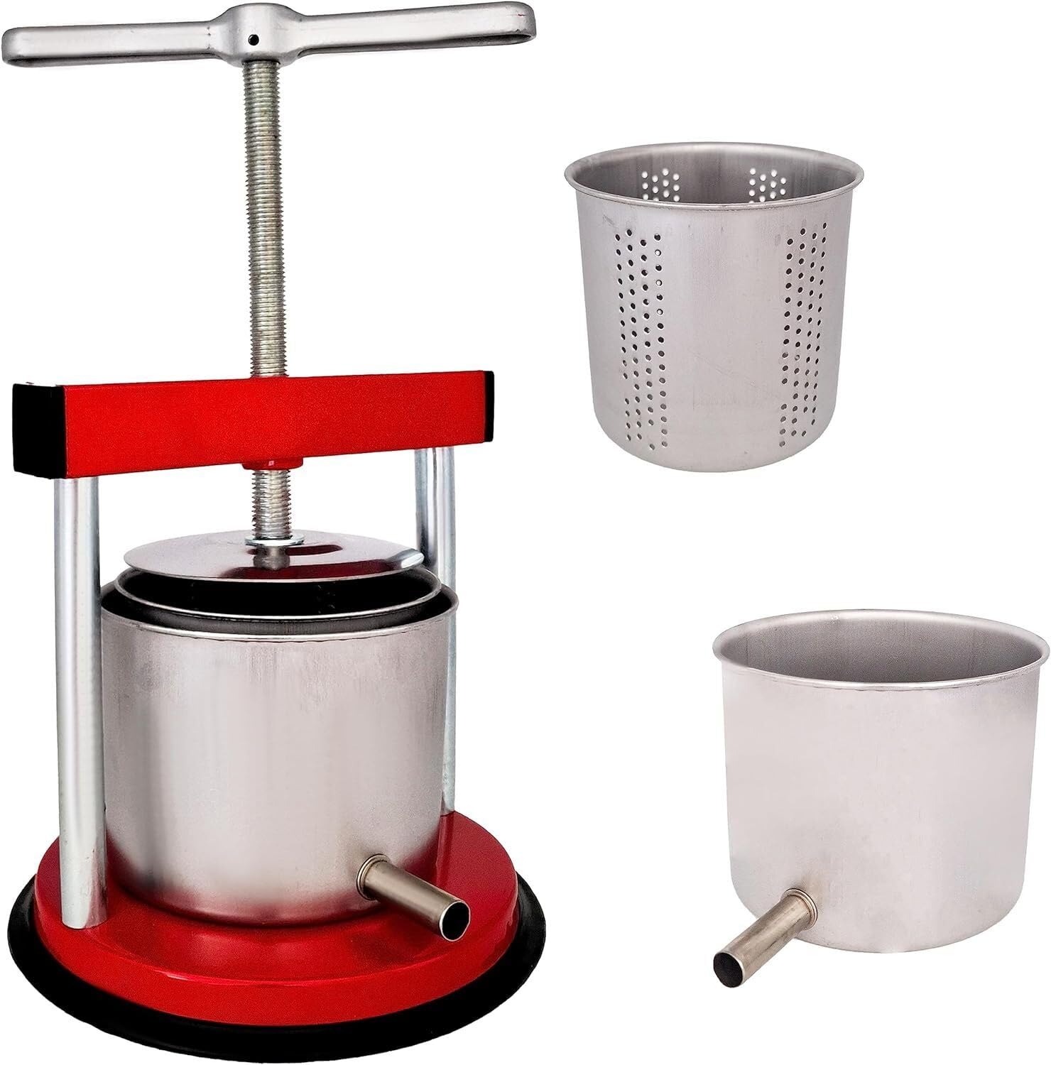 Torchietto Stringi Spremi Industruale in acciaio inox D.12 cm, capacità 2,5 LitrI premitutto per alimenti Limone Limoncello Amalfi Mirto melanzane liquore vino frutta