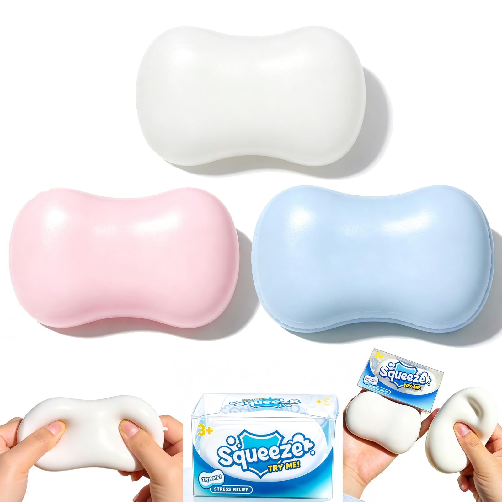 3PCS Crunchy Soap Squishy Asmr Bead Filled, Slow Rebound Stress Relief Toy