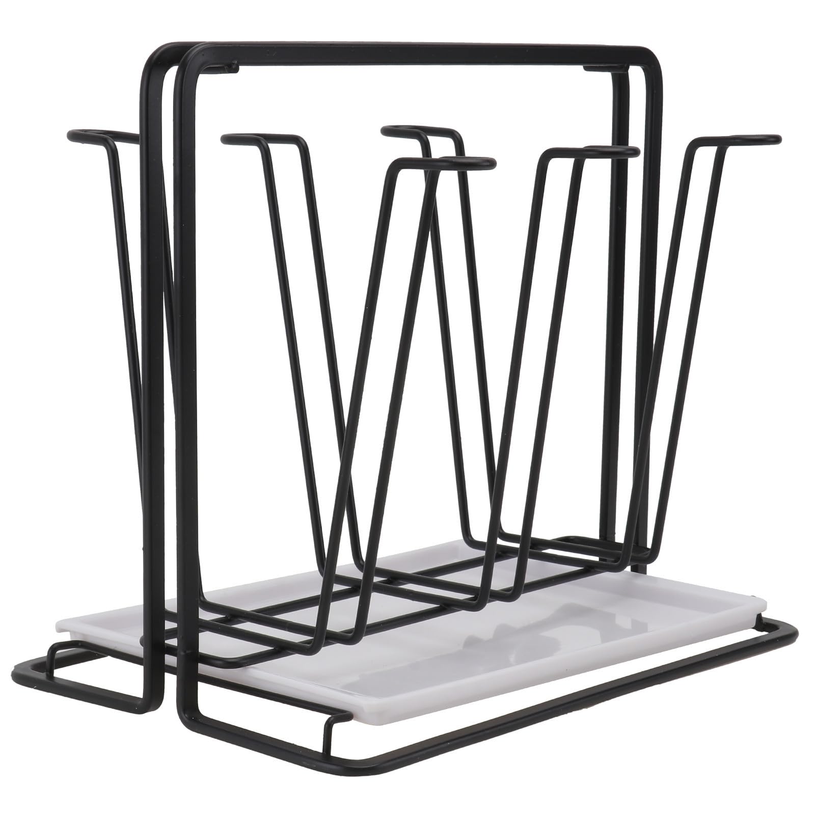 Yardwe Dish Drainer Rack for Bottles and Cups, Metal, with Drip Tray