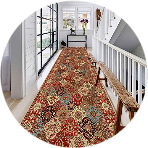 Tapis couloir long format patchwork vintage lavable pour sol de cuisine et marches d'escalier - 2
