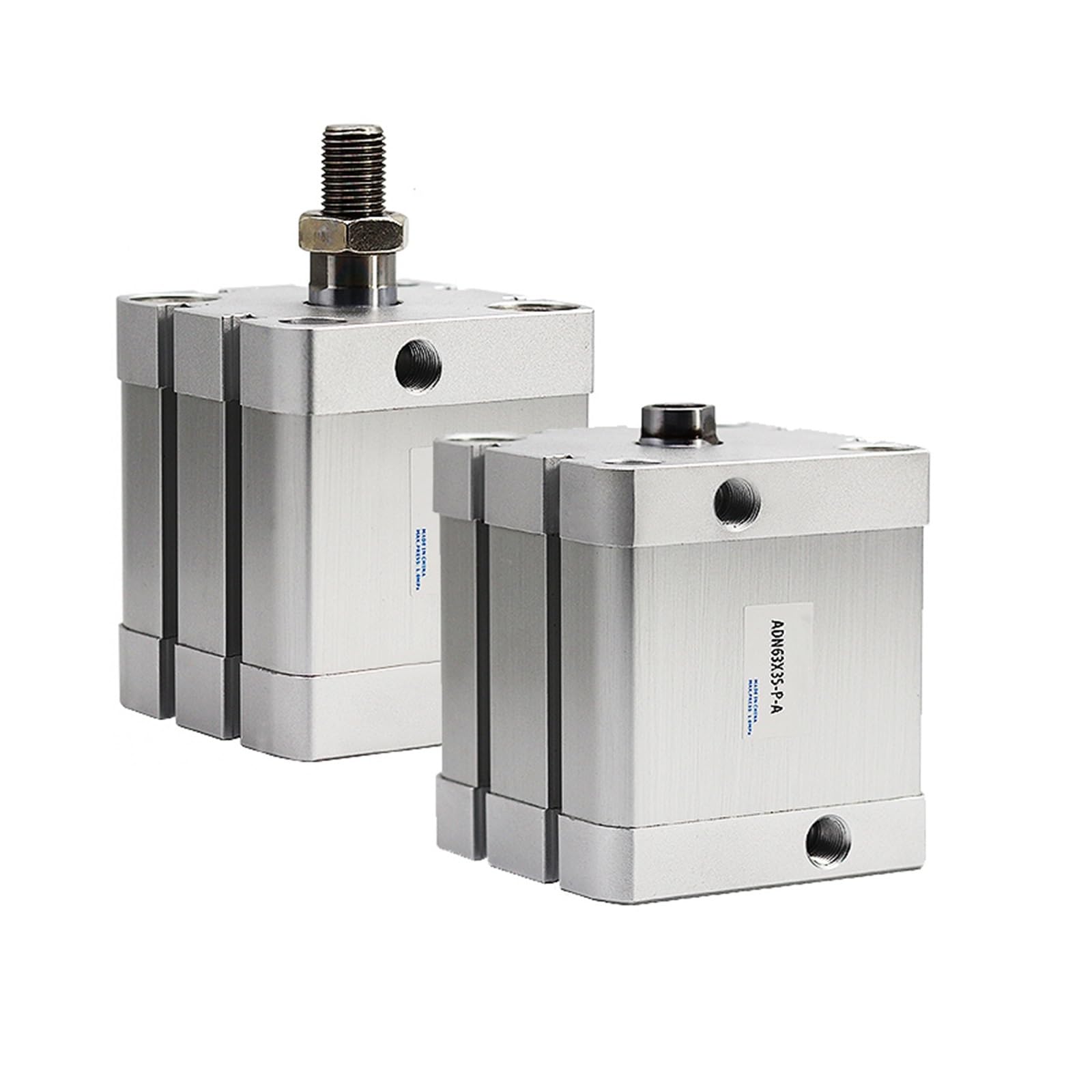 1 STÜCKE Pneumatikzylinder 63X5/10/15/20/25/30/45/50/80-APA Doppelwirkender kleiner quadratischer Pneumatikzylinder(ADN63x70,Internal Thread)