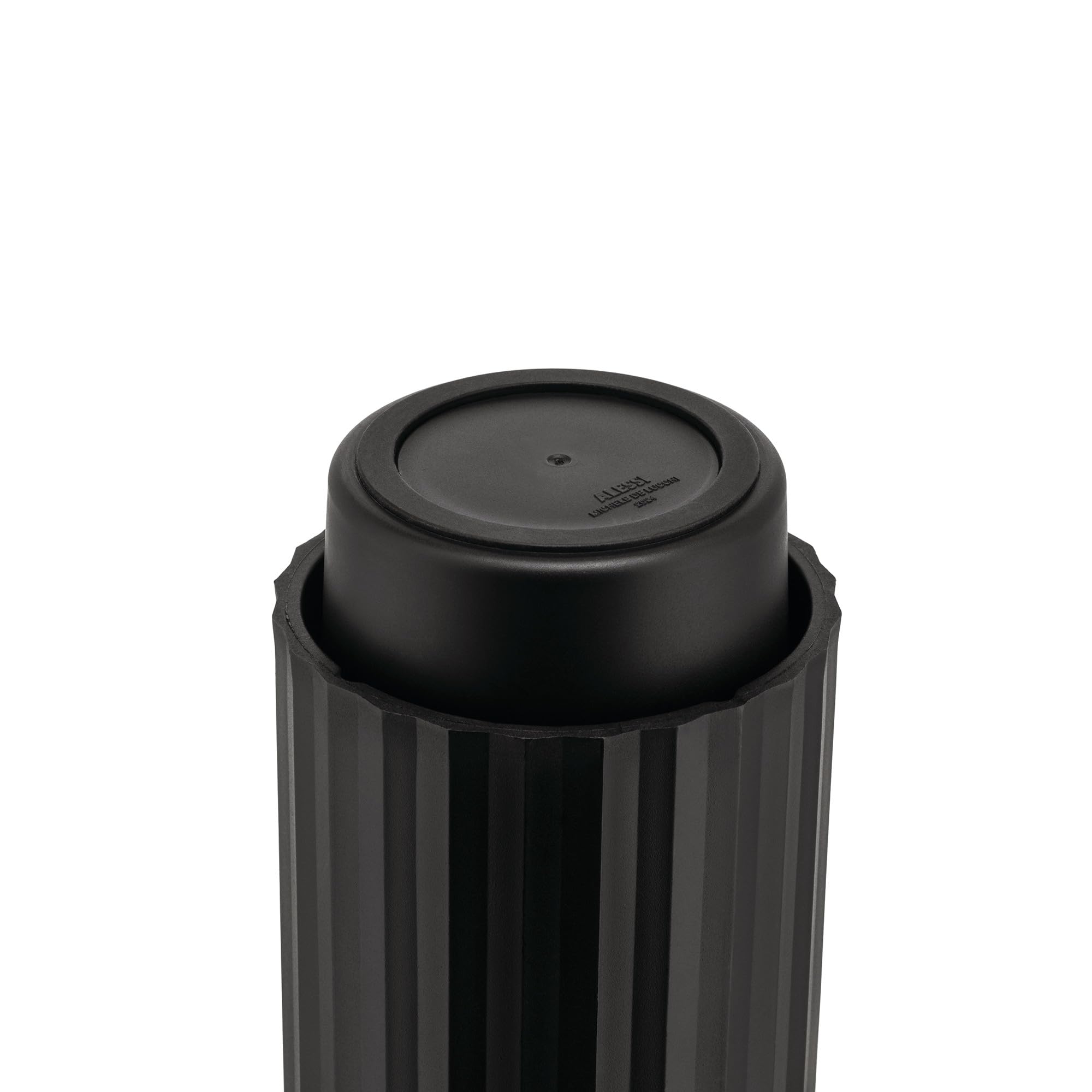 Alessi Plissé MDL20 B - Cápsulas Vacías para Cápsulas Compatibles con Máquinas Nespresso y Vertuo, en Resina Termoplástica, Diámetro 8.3 cm, Negro