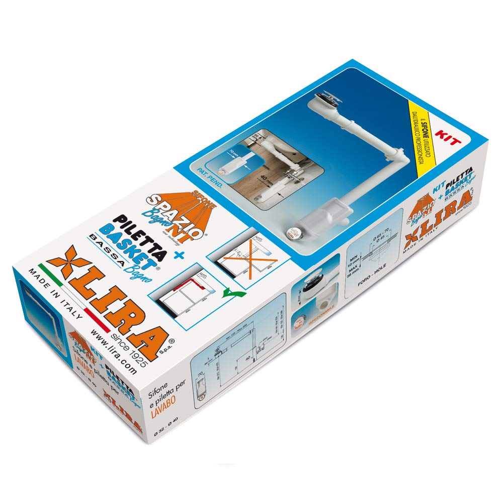 SIFONE SPAZIO BAGNO NT ISPEZIONABILE PER LAVABI CON PILETTA BASKET BAGNO BASSA