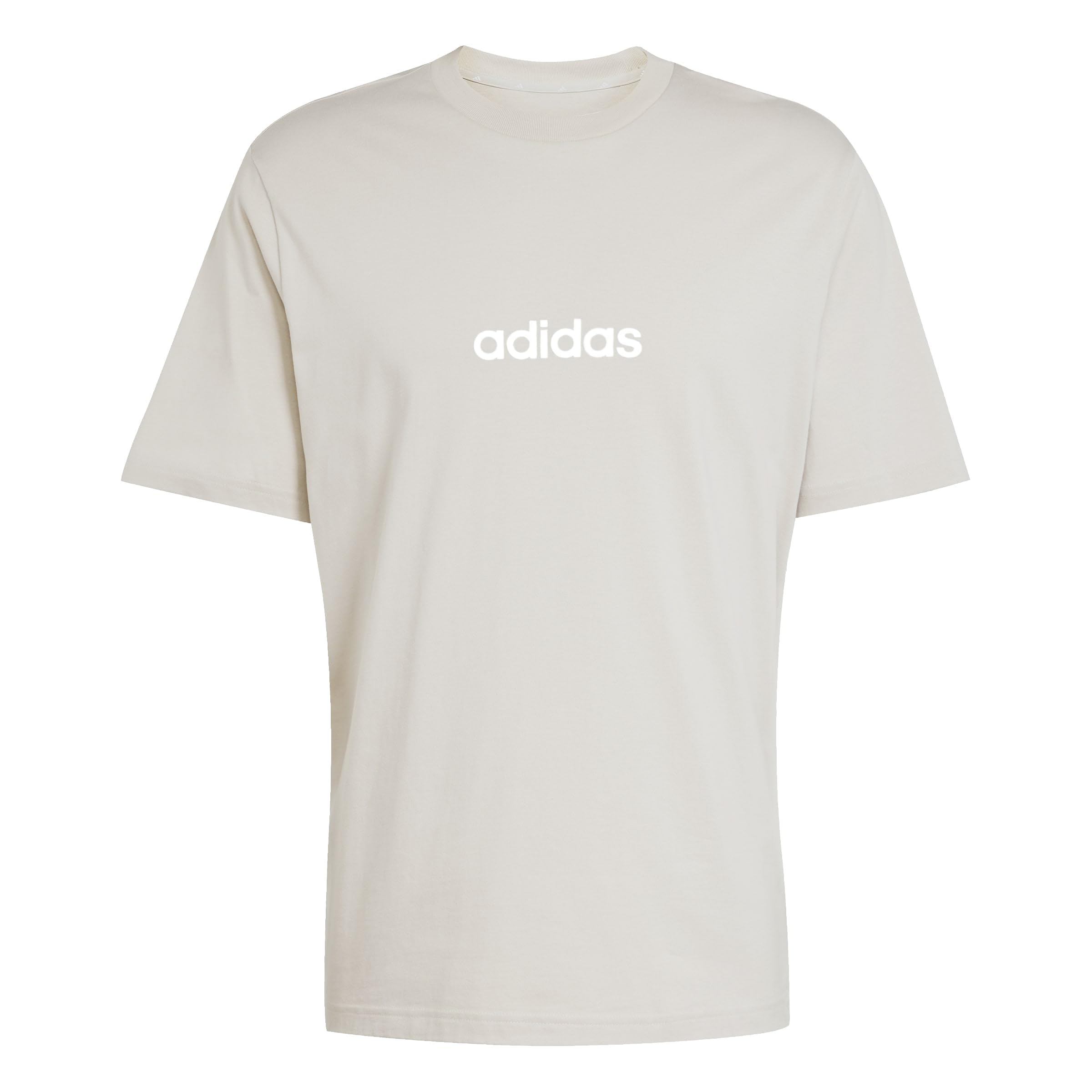 Adidas Uomo Essentials Linear Single Jersey Tee, Wonder Alumina/White, XL