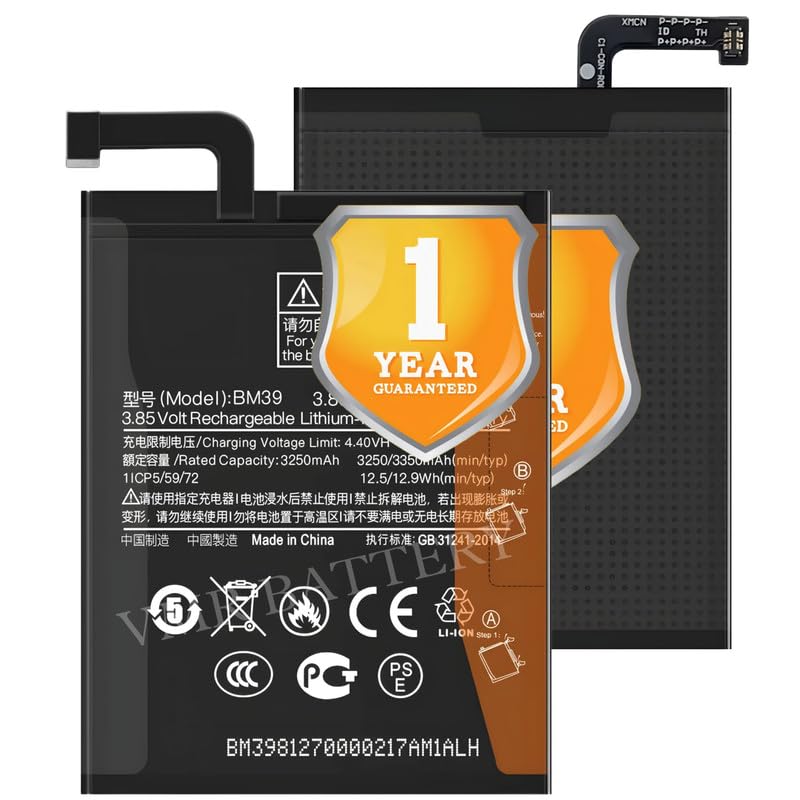 Image of Original BM39 Battery Compatible for Xiaomi Mi 6 (MCE16) - (3350mAh) - 1 Year Warranty K7