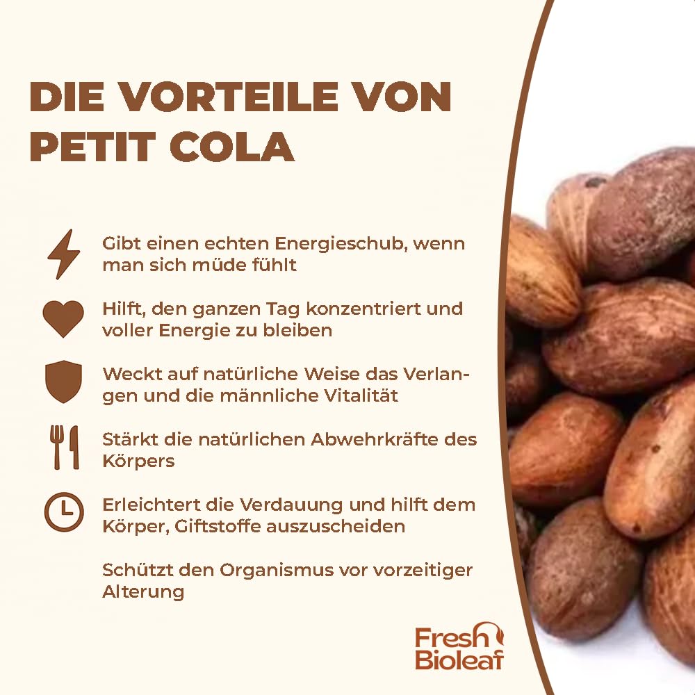 Kleine Cola frisch unter Vakuum – Bitter Kola pur – Garcinia Kola – 100% natürlich – Energie, Vitalität, Verdauung – Herkunft Kongo – Ngadiadia – rein – Premium Qualität (200g)