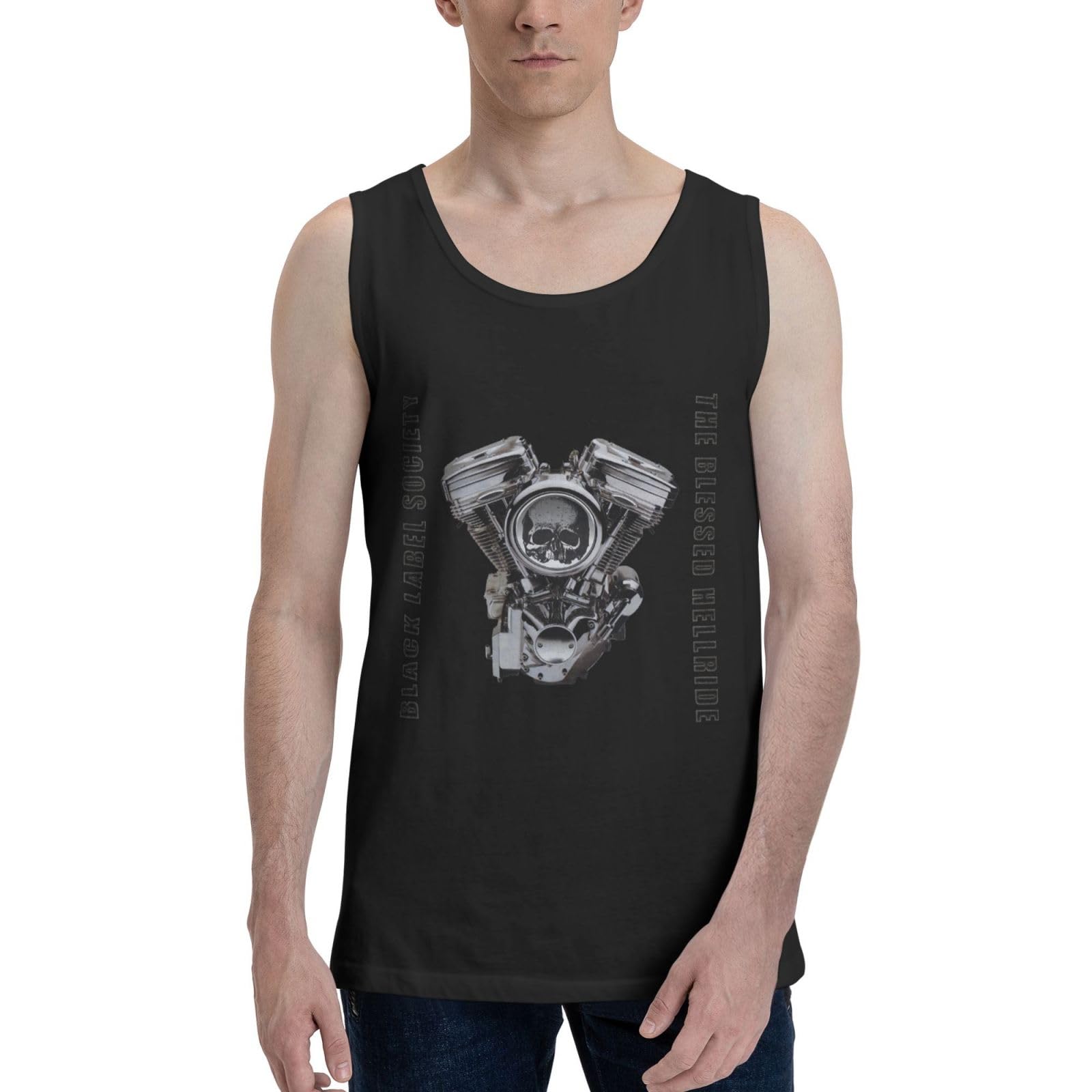 Black Metal Label Society Men Muscle Vest T Shirt Cool Cycling Sleeveless T-Shirts Black Small