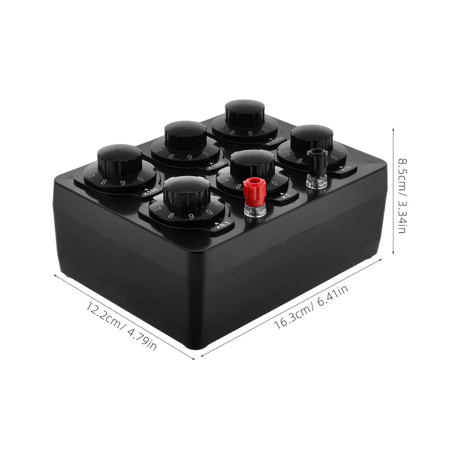 Zerodeko Outils de Laboratoire pour Expériences Électriques Collège Boîte de Résistance Noire Réglable Précision Élevée 0-99999.9 Ohms Large Plage D'ajustement pour Étudiants