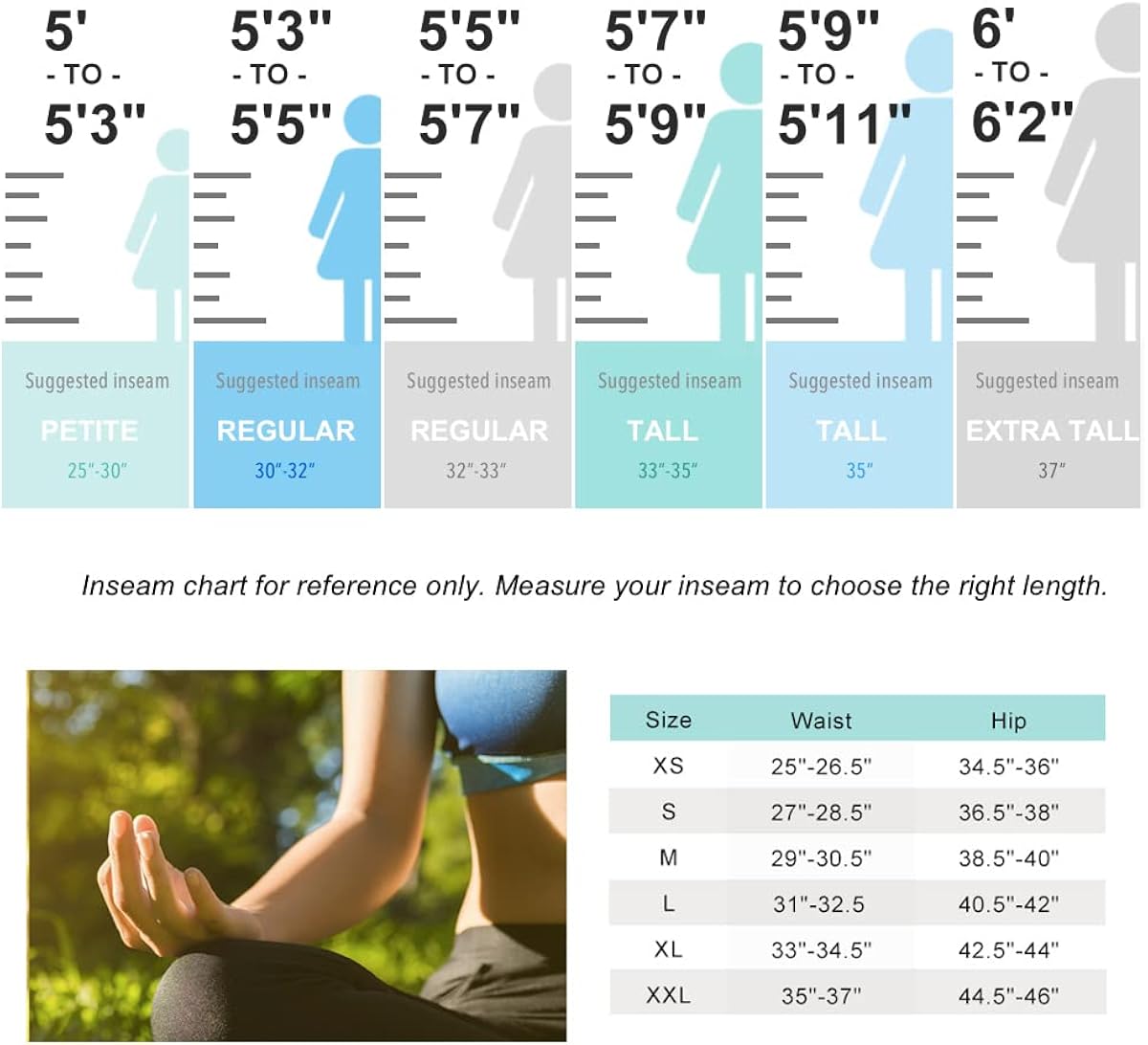 Yogipace 25"/27"/28"/29"/30"/31"/32"/33"/35"/37" Inseam,Petite/Regular/Tall, Women's Bootcut Yoga Pants Long Workout Pants