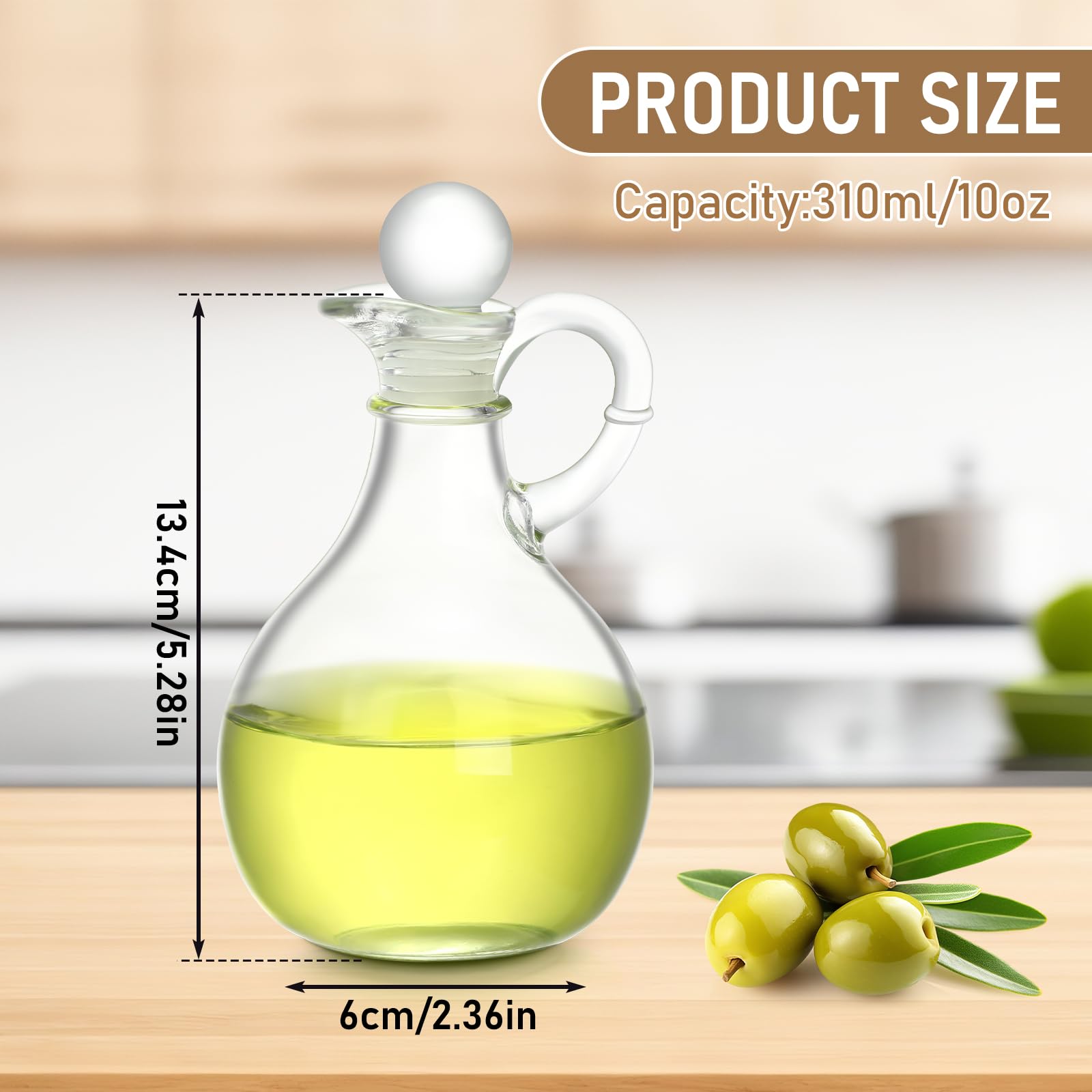 Teenyyou Oliera in vetro per olio e aceto, 2 pezzi, dispenser per olio d'oliva, aceto, ampolla per insalata, condimenti, elegante contenitore in vetro per condimenti fatti in casa, sciroppo per