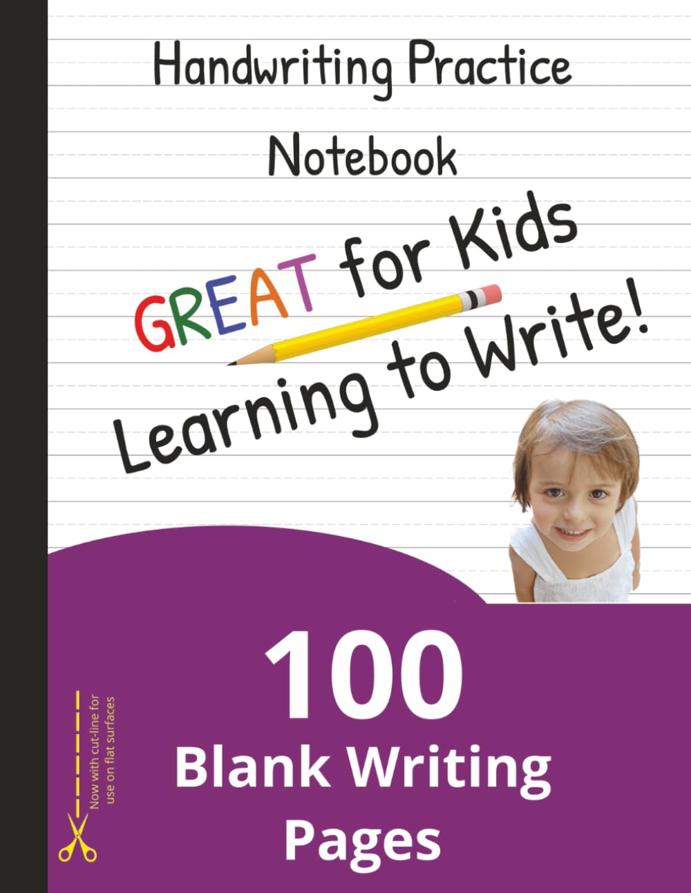 Handwriting Practice Notebook: 100 Pages with Wide Lines and a Dotted Center | For Children Learning to Write Letters