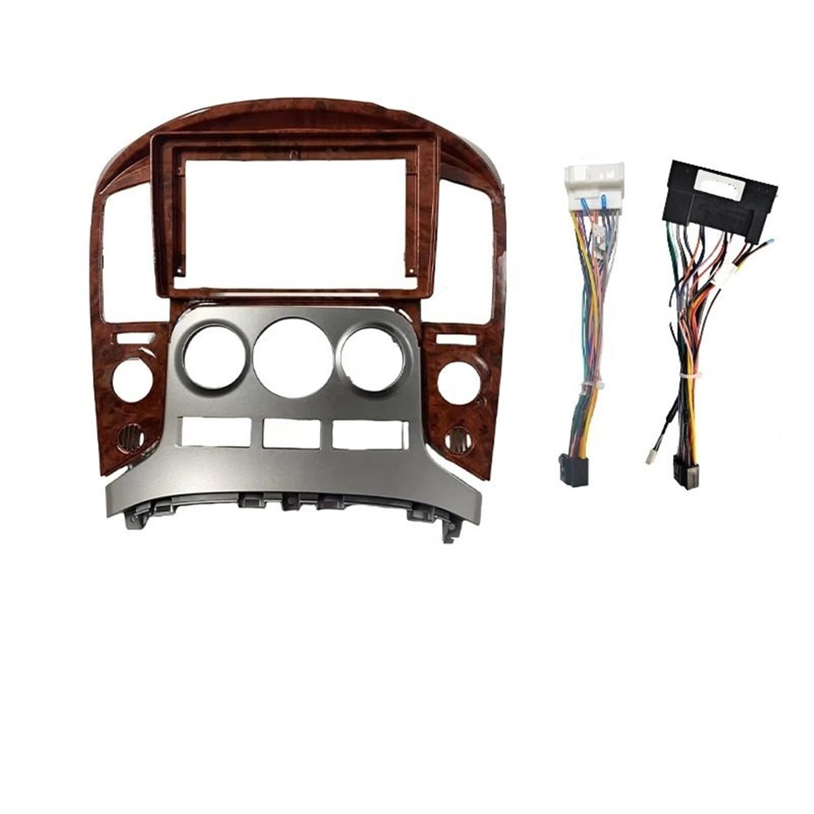 zaślepki radia Pasuje do Hyundai Starex Staria 2007-2015 9 Cal rama samochodu Adapter konsoli dekoder Android Radio zestaw paneli montażowych(Wooden MT Cable)