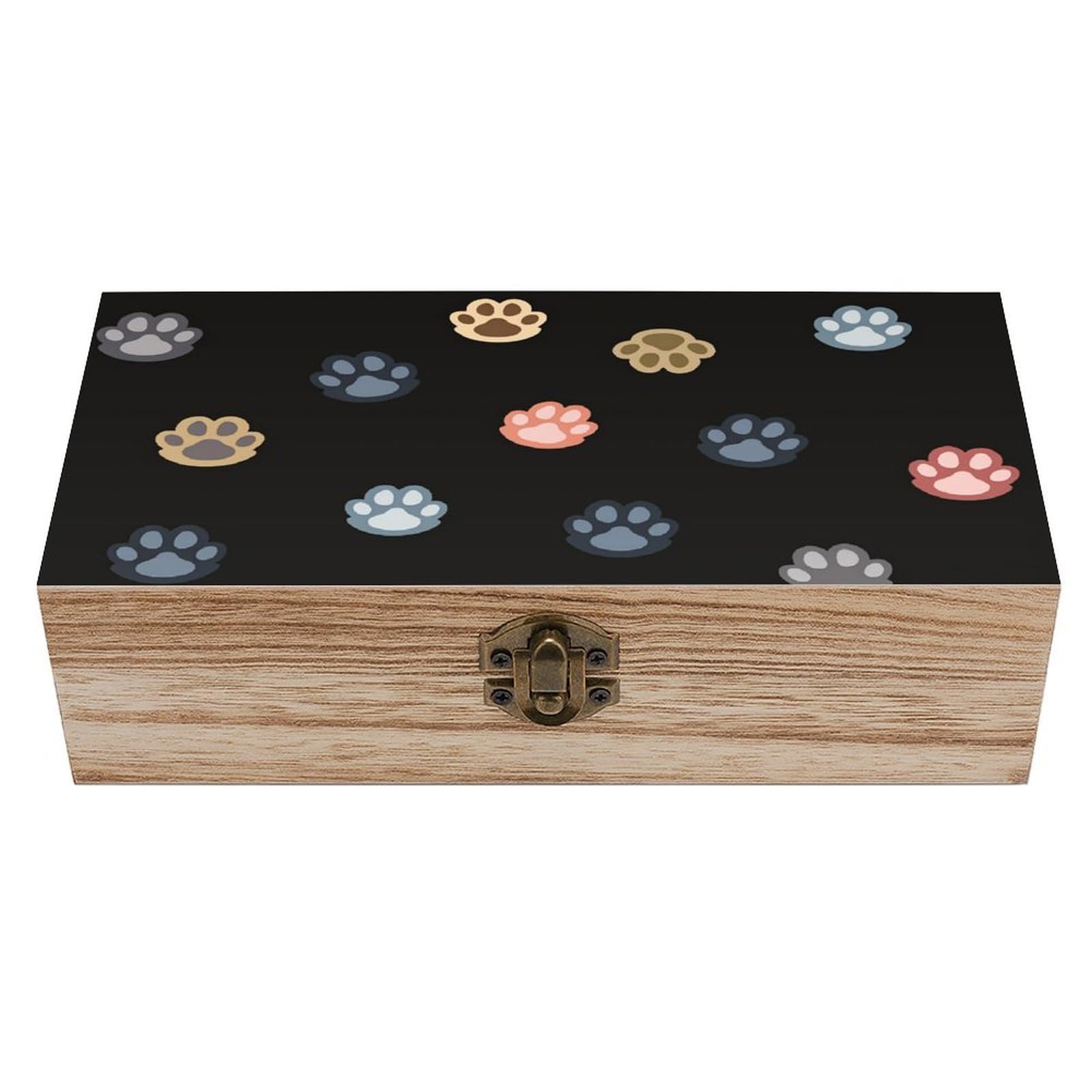 asbwuo Cute Paws Vintage Wooden Keepsake Box