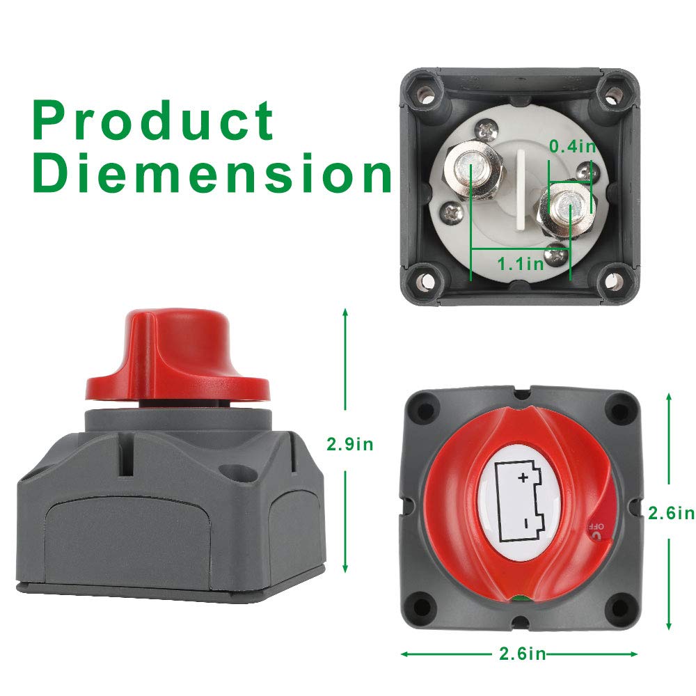 Battery Disconnect Switch JOYHO 12V 24V 48V 275/1250 Amp Battery Kill