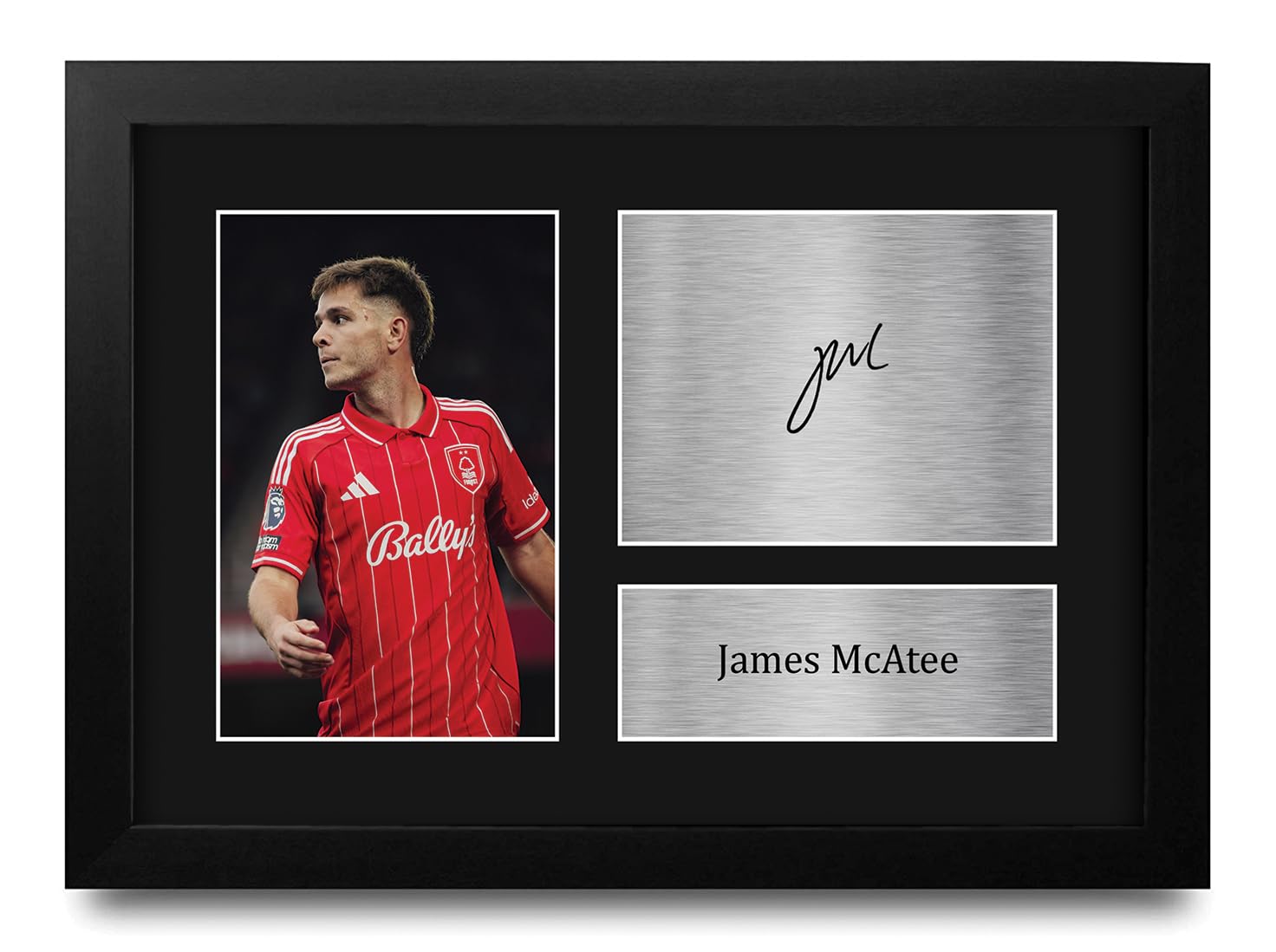 HWC Trading James McAtee Nottingham Forest Gifts Printed Signed Autograph Picture for Football Fans and Supporters - A4 Framed