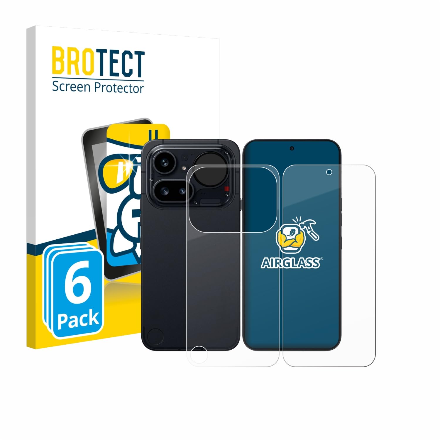 brotect Pellicola Protettiva Vetro per Nothing Phone (4a) Pro (Fronte+Retro) Protezione Schermo (6 Pezzi) [Durezza Estrema 9H, Chiaro]