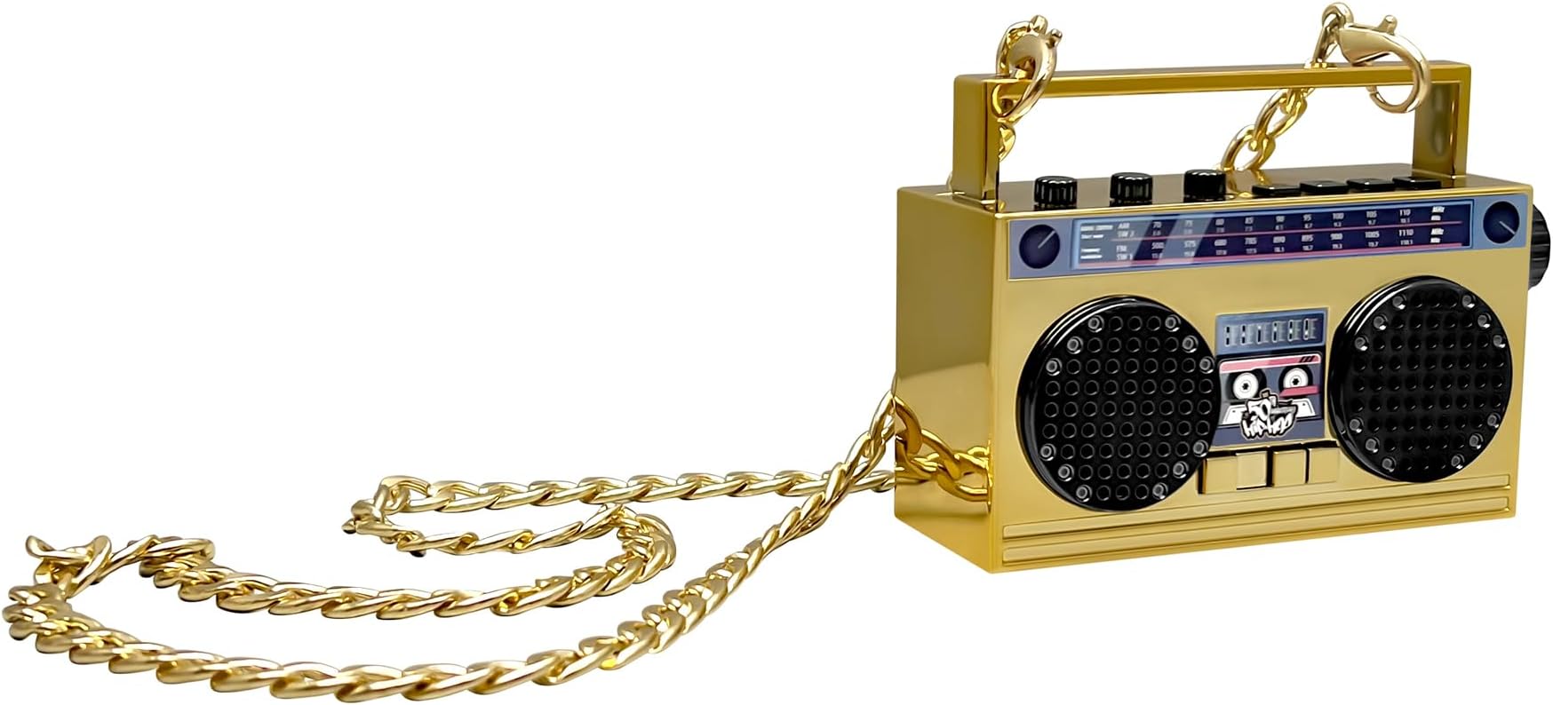 Portable Bluetooth Speakers, Retro Speakers Bluetooth Wireless Wearable Mini Bluetooth Boombox with 27” Neck Chain, FM Radio, On-Board Buttons, Dual 3W Peak Power Bluetooth Speaker for Home & Travel