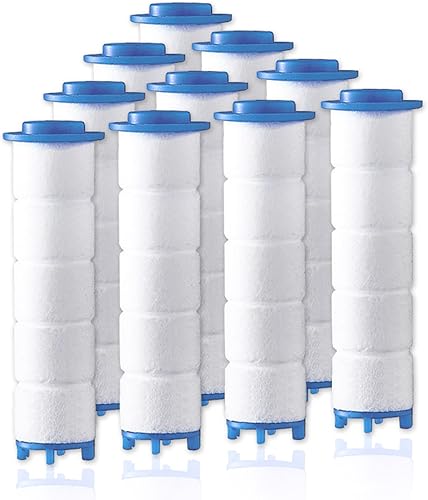 Paquete de 10 filtros de ducha de 3 capas de repuesto para cabezal de ducha de mano, filtro de cabezal de ducha de 3.15 pulgadas para agua dura,