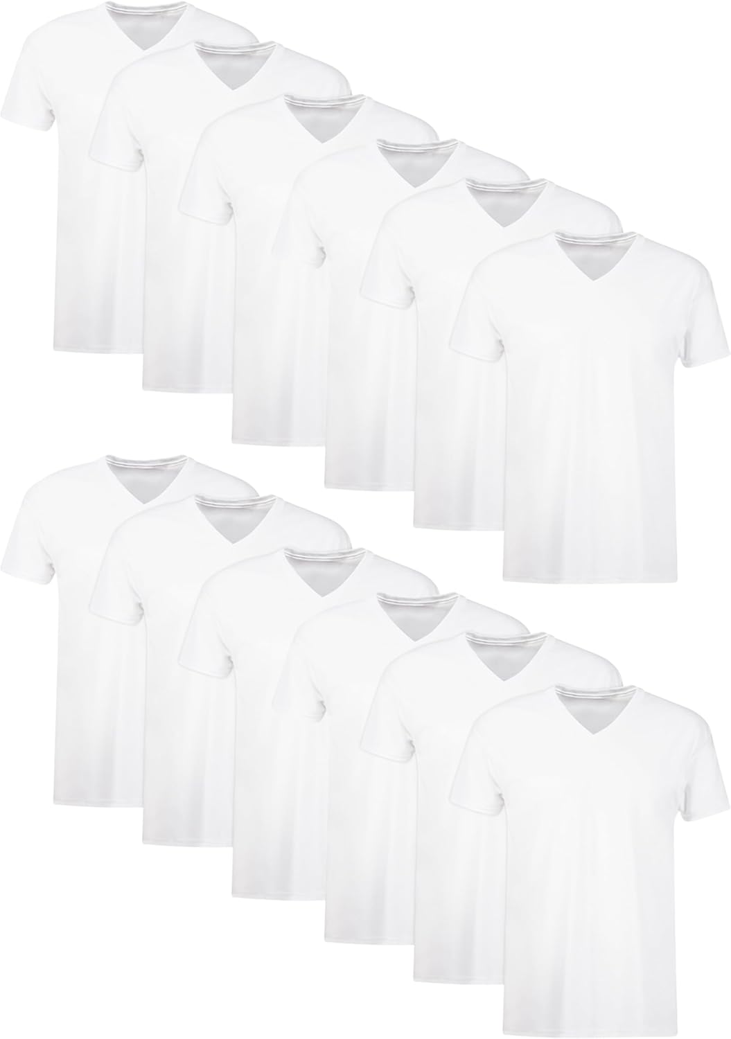 Hanes Mens Undershirt Pack, V-Neck Cotton T-Shirt, Moisture-Wicking Tees for Men, 12-Pack