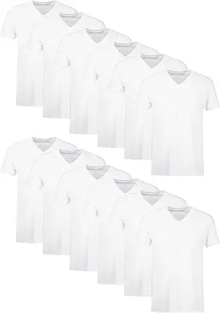 Hanes Mens Undershirt Pack, V-Neck Cotton T-Shirt, Moisture-Wicking Tees for Men, 12-Pack