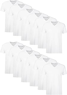 Hanes Men's Undershirts T-Shirt Pack, V-Neck Cotton Tees for Men, Moisture-Wicking, Odor Control, White Multi-Pack