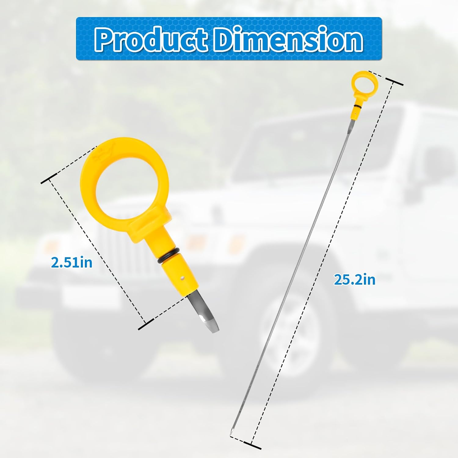 917-366 Engine Oil Dipstick Replacement, Compatible with 1996-2006 Cherokee Grand Cherokee TJ Wrangler, Measuring Rod Dip Stick Indicator for Checking Oil Level