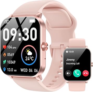 Smart Watches for Men Women, 1.85" HD Touch Screen Fitness Watch with 7 Days Battery Life, Bluetooth Call, Heart Rate Sleep Monitor, IP68 Waterproof Sports Tracker Compatible with Android & iOS
