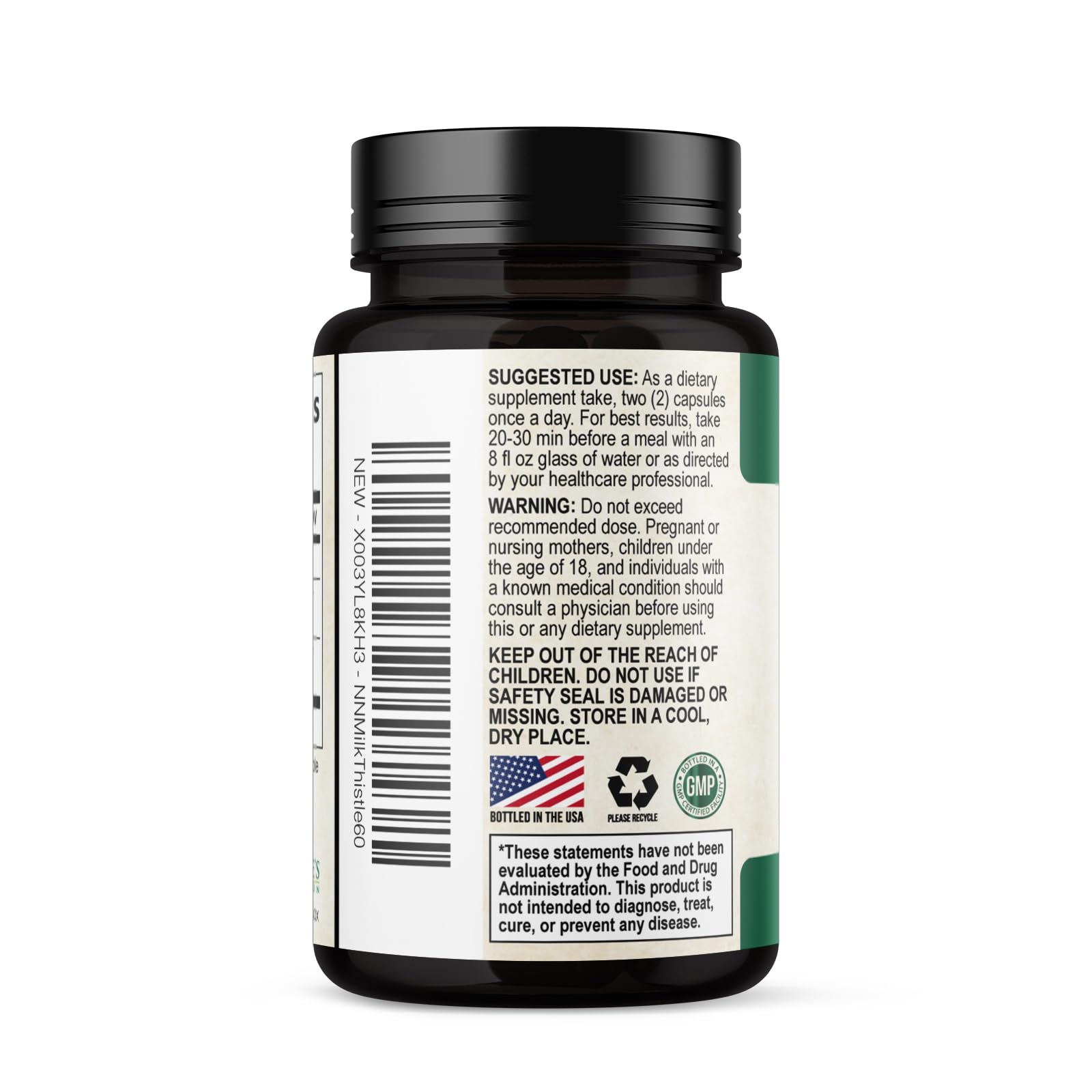 Milk Thistle Supplement - Powerful Liver Cleanse Detox & Repair Formula - Milk Thistle with Silymarin Marianum & Dandelion Extract - Natural Herbal Liver Health Complex - Made in USA - 60 Capsules — Amazon image 8