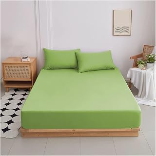 Waterproof Mattress Protector Full Queen King, Fitted Sheet Style Mattress Cover with Deep Pocket Fits Up to 20'', Washable and Noiseless(Light Green,120x200cm/47x79in)