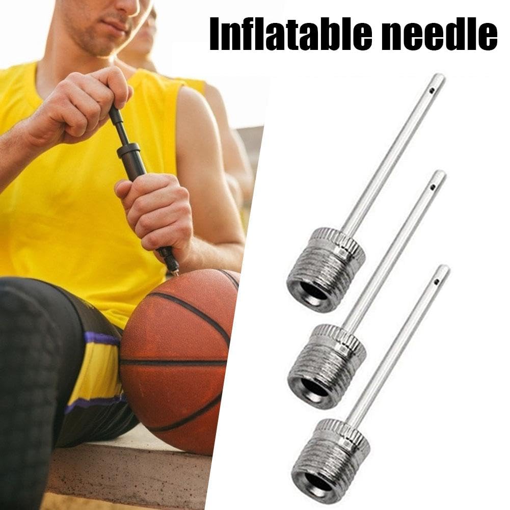Aguja de bomba de bola infladora de acero inoxidable para inflar pelotas deportivas, fútbol, baloncesto, fútbol, rugby, netball, voleibol, balonmano, pelotas de waterpolo