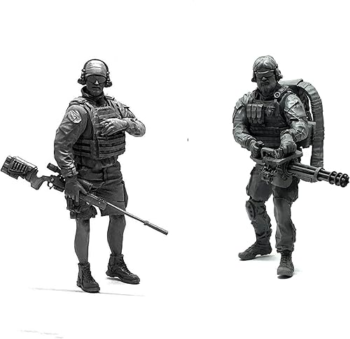 Miniatura 1 de 135 Kit de modelismo en resina de soldado comando americano (2 personas) piezas de modelismo en resina sin montar ni pintar (uQ9Y-14)