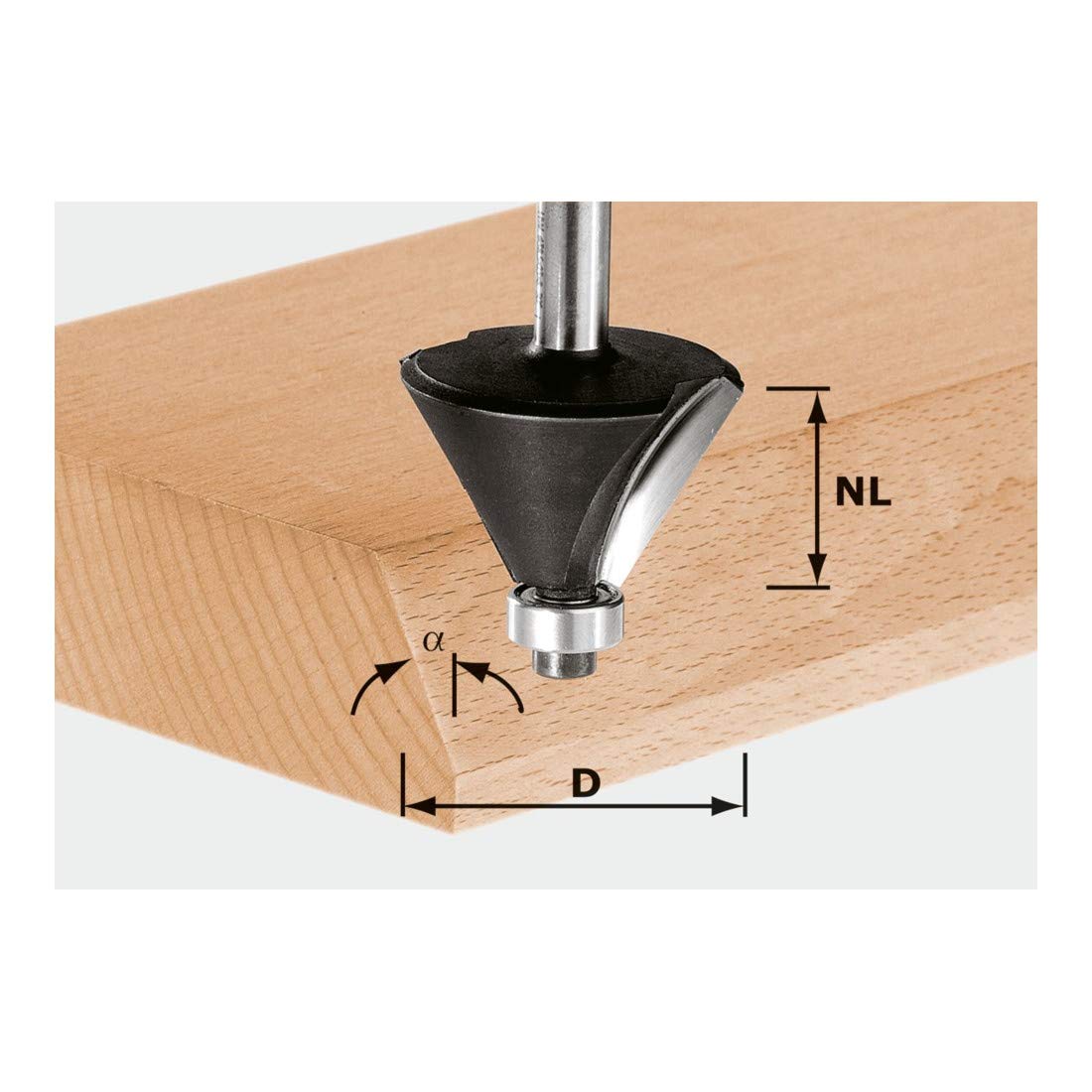 Festool 491133 Chamfer Bit with Bearing HW 38.5 mm 30 Degree