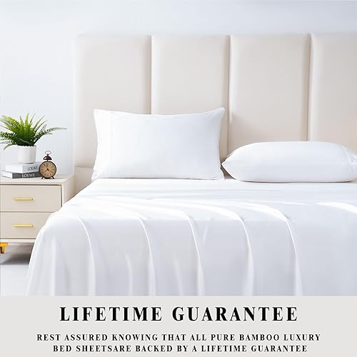 Miniatura 2 de MEISHANG Juego de sábanas de viscosa de bambú, tamaño King, 100% viscosa orgánica pura, juego de sábanas refrescantes de viscosa de bambú de 400