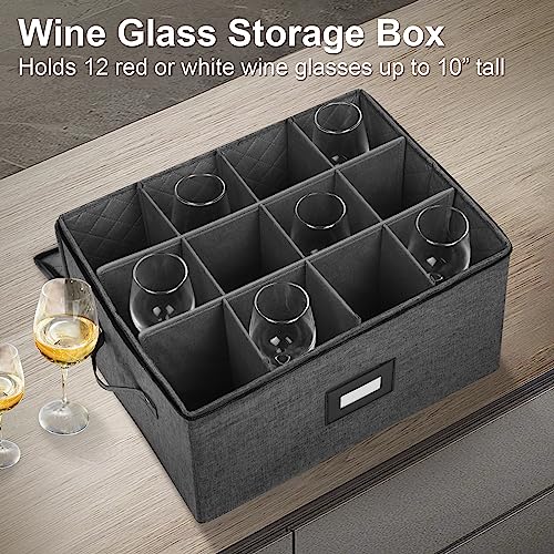 Mayniu Stemware Storage Cases, Wine Glass Storage Box Containers With Dividers For Glassware Crystal Storage And Transport thumb #1