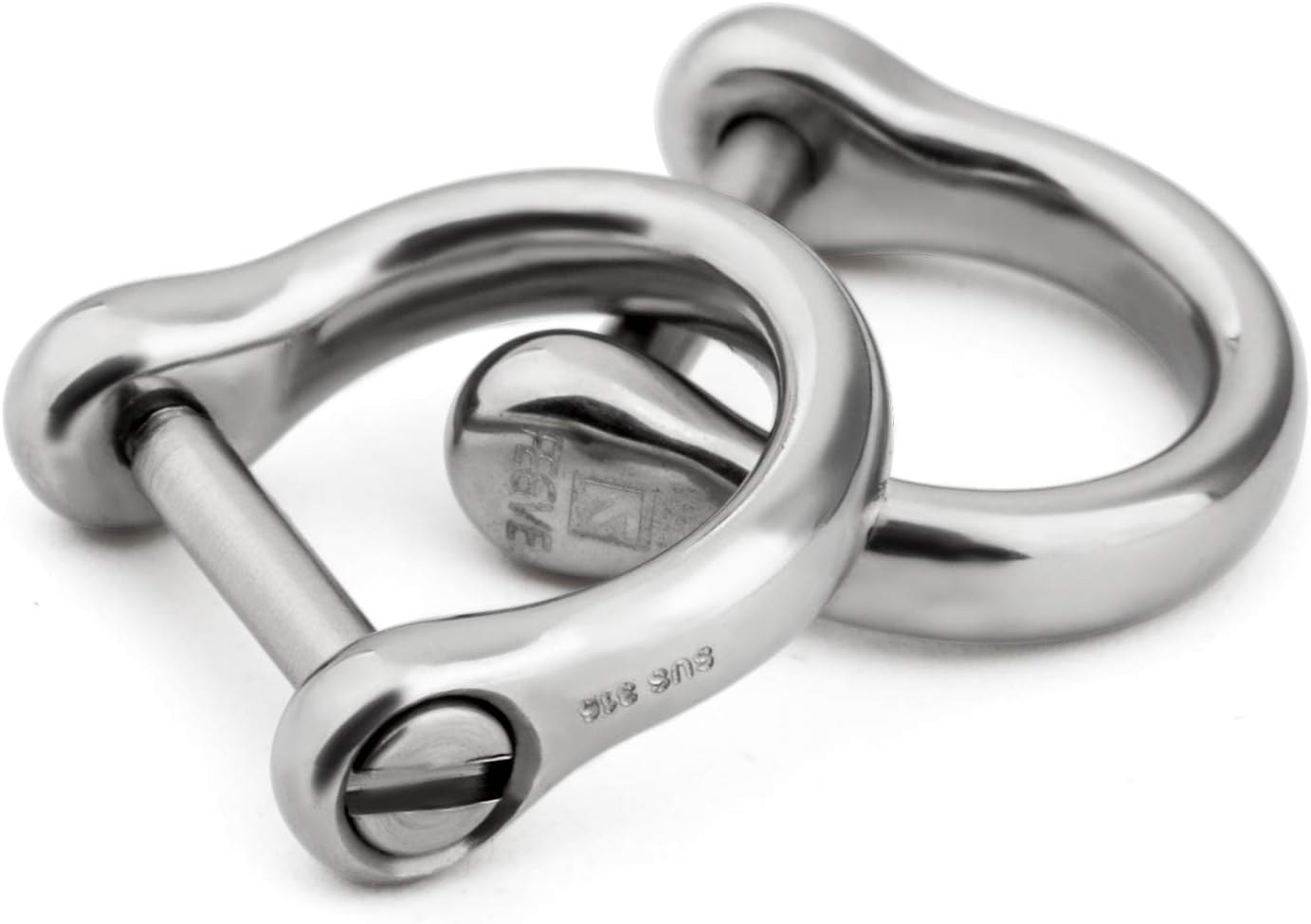D Ring Keychain, Key Chain Rings, Heavy Duty Key Fob Ring Shackles, U Shape Key Ring for Car Keys Purse