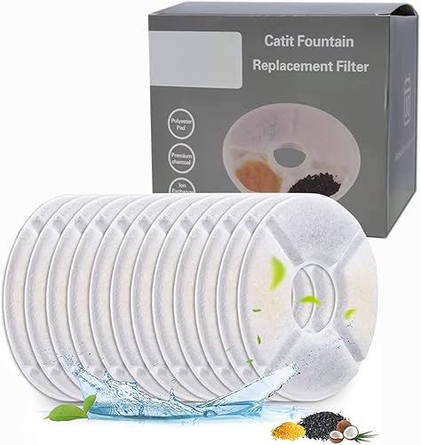12 Pack of Filters for Catit Design Senses Fountains and Catit Flower Fountains,No Plastic Case