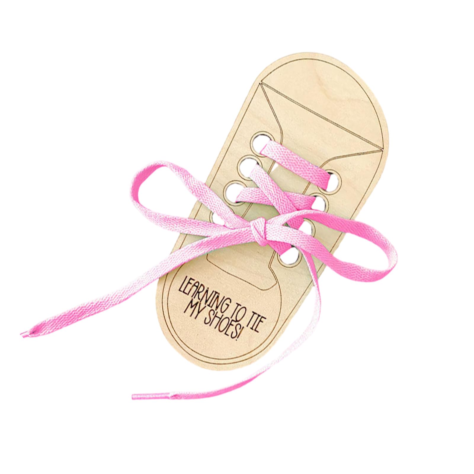 CRFFZ Wooden Lacing Shoe Toy to Enhances Children Creativity Learn to Tie Laces Creative Threading Educational Toy for Kids Shoe Tying Learning