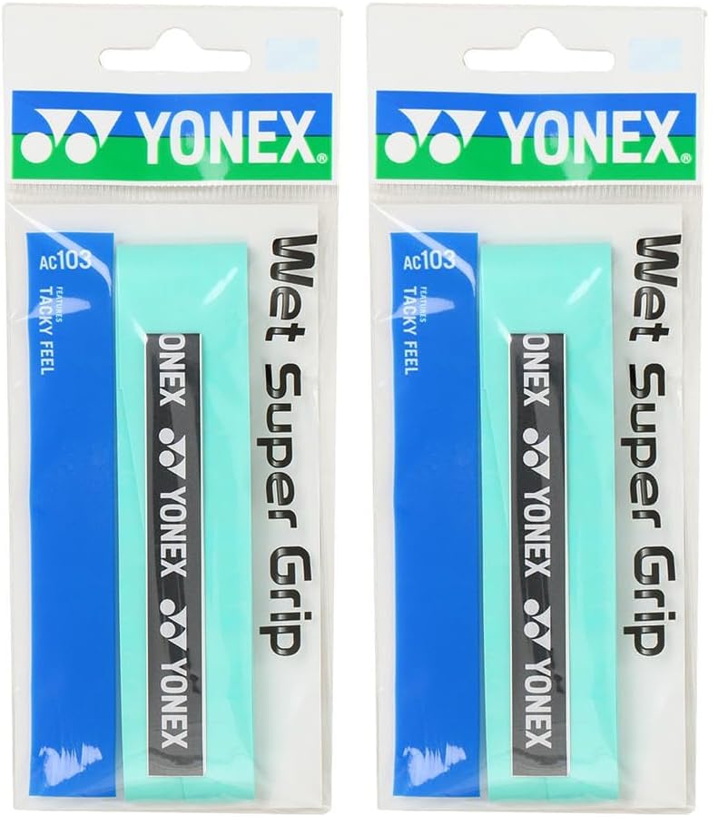YONEX AC103 Wet Super Grip Tape Green Pack of 2 Tennis Badminton