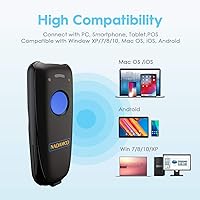 Vista 6 de NADAMOO Escáner de código de barras inalámbrico 1D compatible con Bluetooth, con base de carga, escáner de código de barras USB portátil