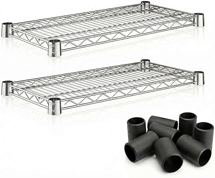 2-Pack 12" x 24" Chrome Wire Shelf for Shelving Units, Replacement Shelves for Wire Rack, NSF
