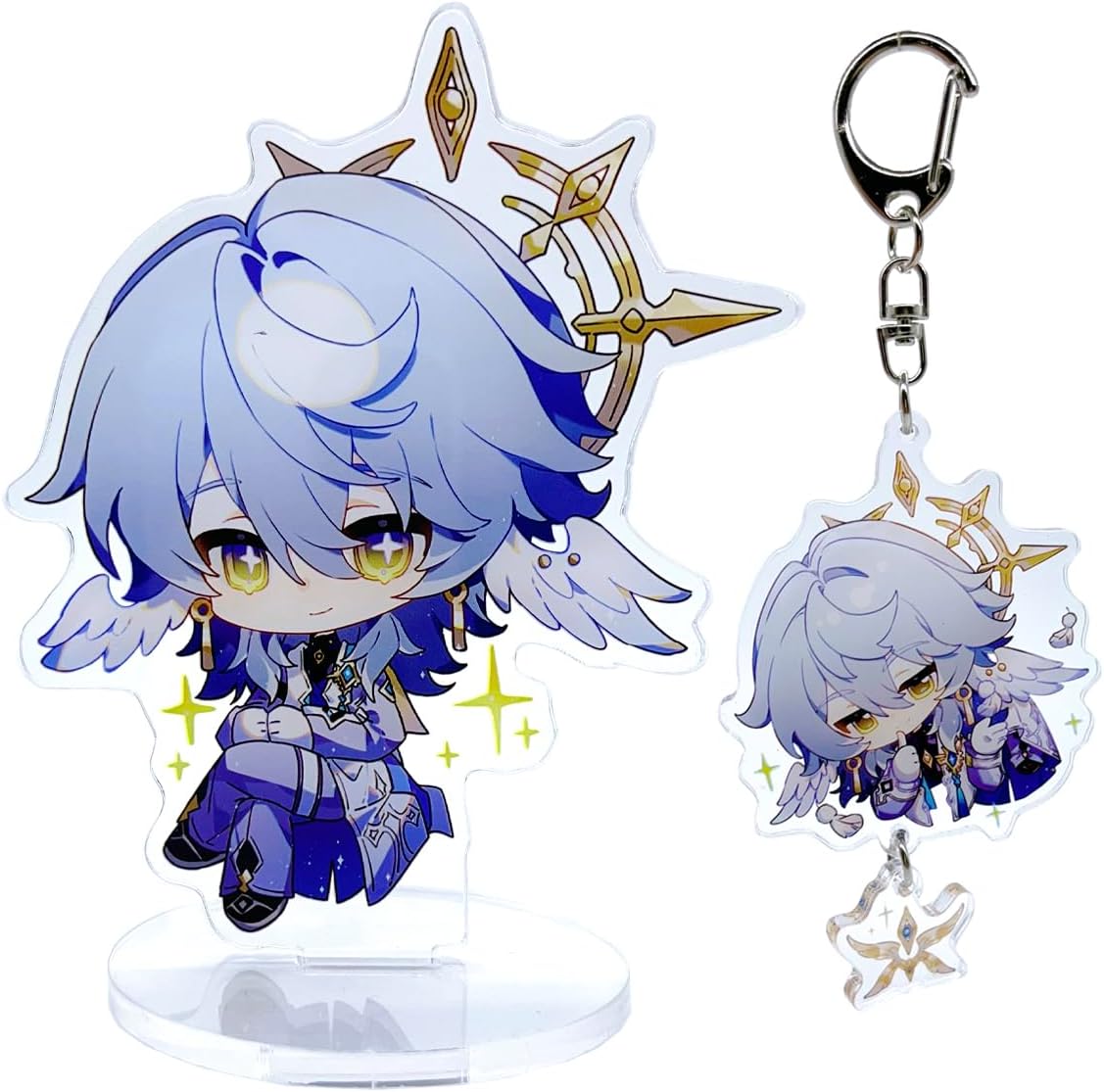 narukami Honkai Star Rail Acrylic Stand Figure Keychain Set, Character Stand Figure with Keychain
