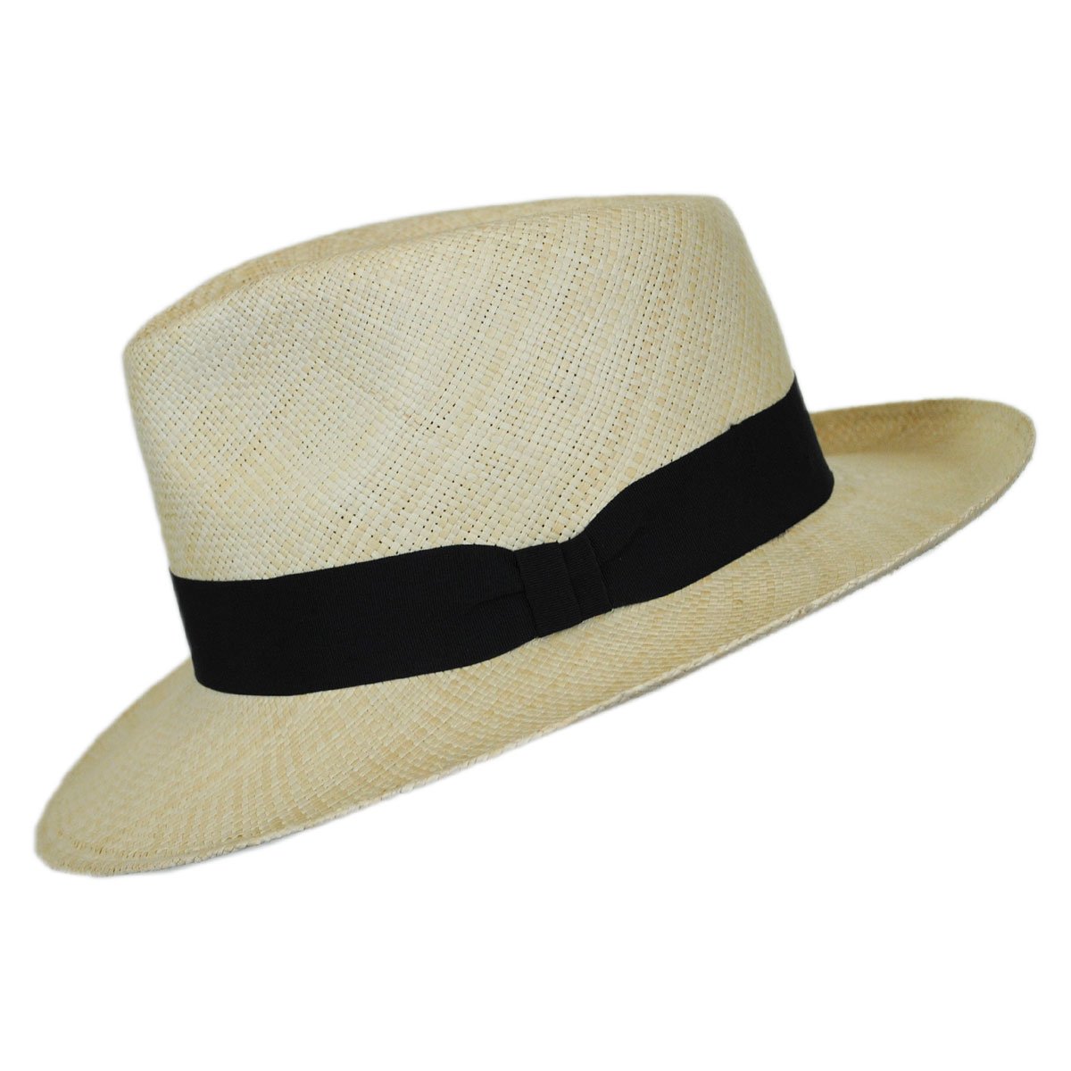 Jaxon Hats Panama Straw C-Crown Fedora Hat (Medium) Natural