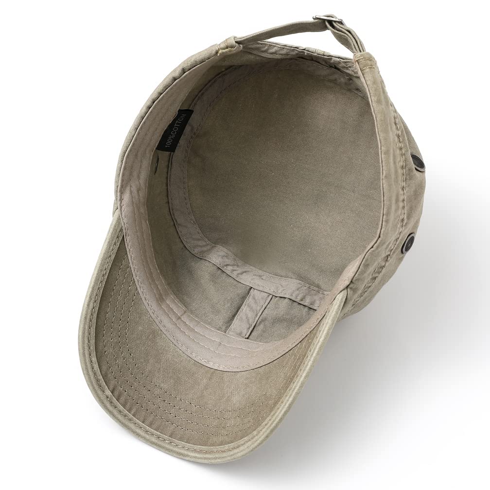 Cappellini militari da uomo in cotone con cappuccio piatto