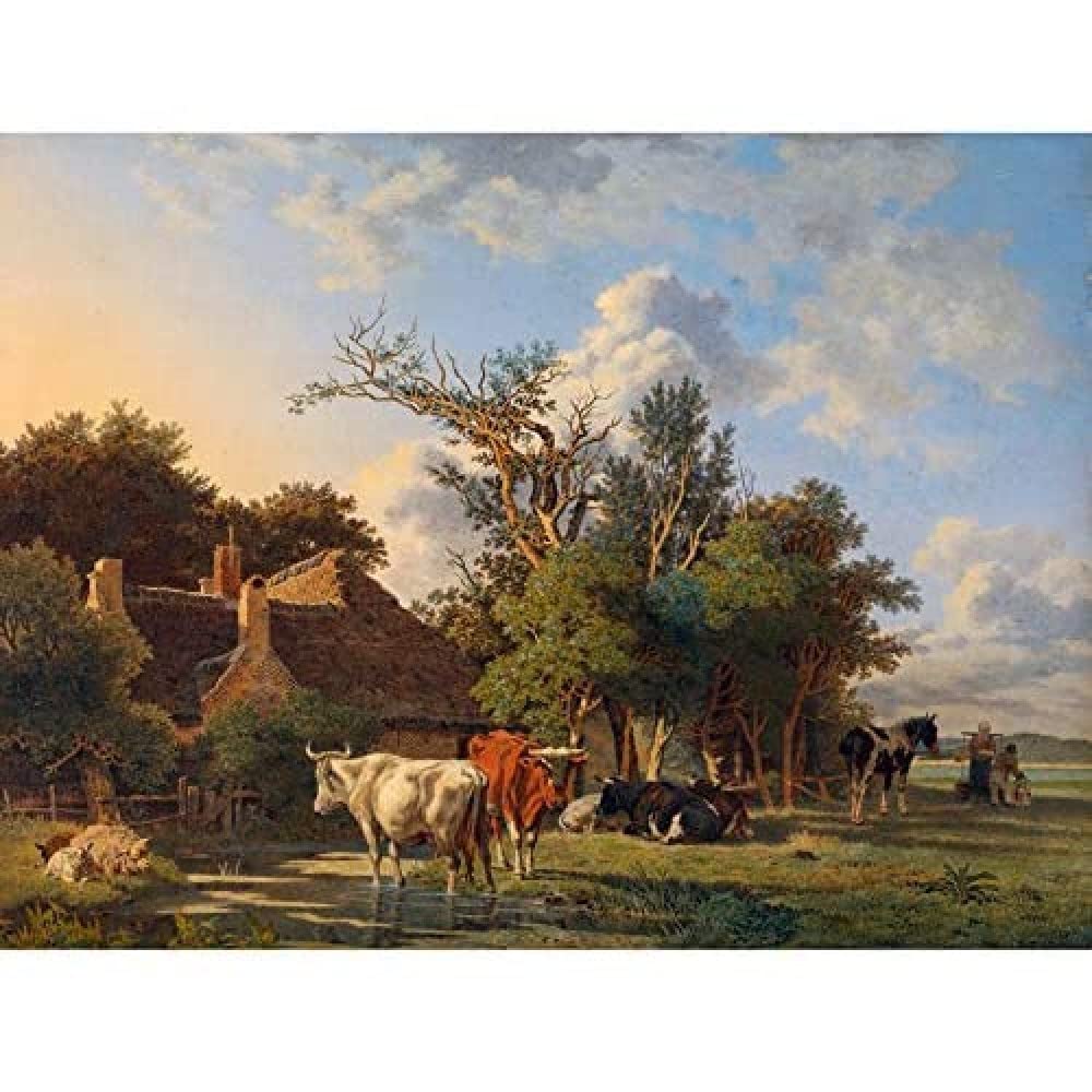 Artery8 Valois Landscape Painting Unframed Wall Art Print Poster Home Decor Premium