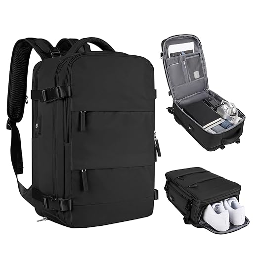 Mochila De Viagem Grande Impermeável, Com Porta Usb, Compartimento Para Sapatos, Bolsa Para Objetos úmidos, Mochila Para Notebook, Mochila Feminina