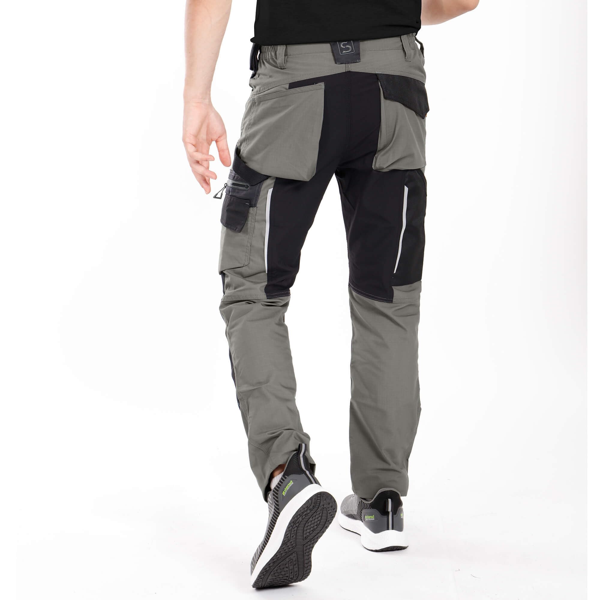Stenso Revolt Arbeitshosen Männer Stretch - Arbeitshose Herren Aus Ripstop Mit Elastischem Bund Und Dreifachnähten Für Handwerk, BAU, Industrie