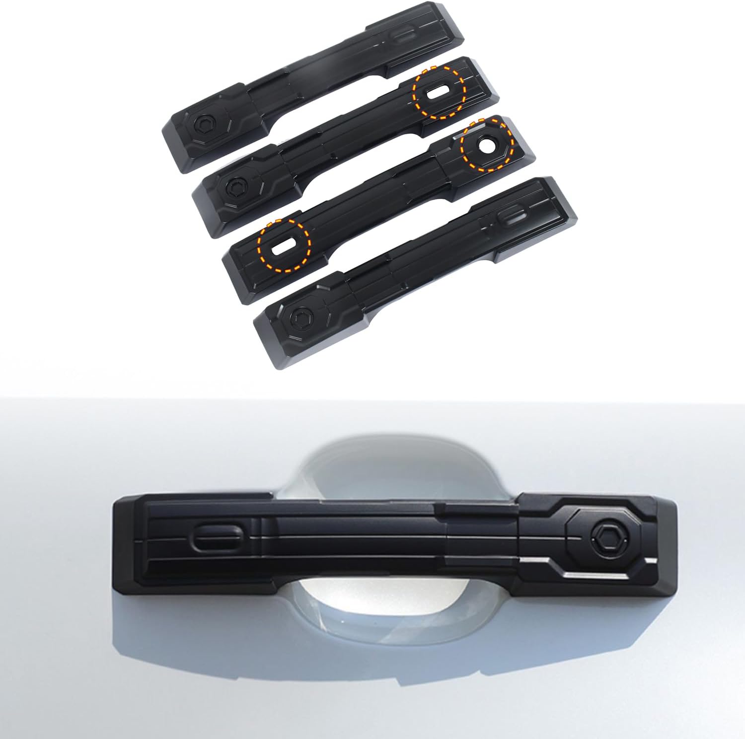 L2R for Toyota Land Cruiser Prado J250 LC250 2024 Side Door Handles Protector Cover Trim with Keyless Entry ABS Exterior Car Accessories 4pcs (Matte Black)